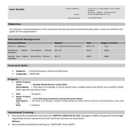 Faizi Shaikh Resume