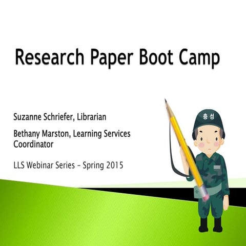 Research Paper Boot Camp Webinar Spring 2015