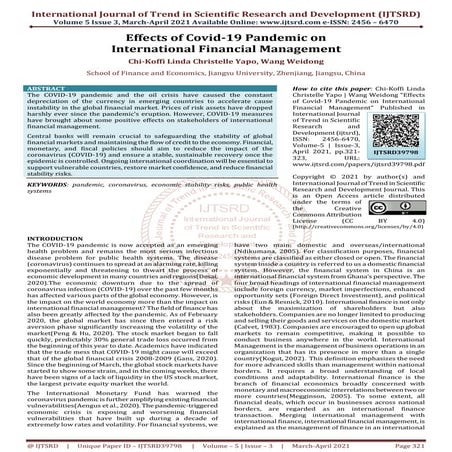 Effects of Covid 19 Pandemic on International Financial Management | PDF