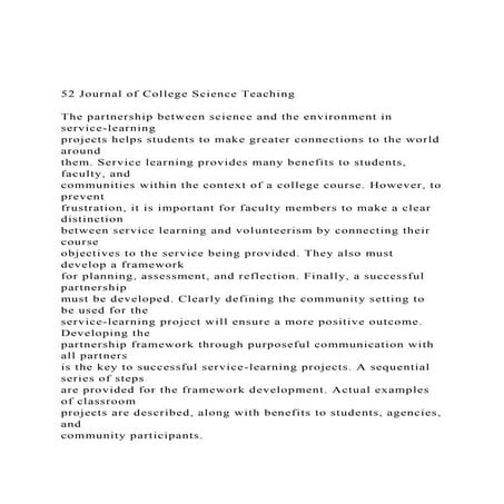 52 Journal of College Science TeachingThe partnership betw.docx