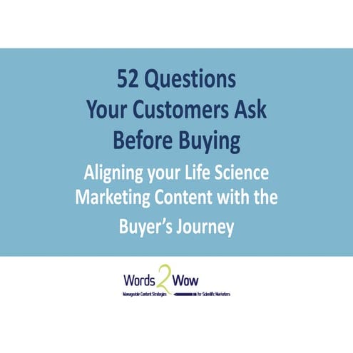 52 Questions Your Customers Ask Before Buying