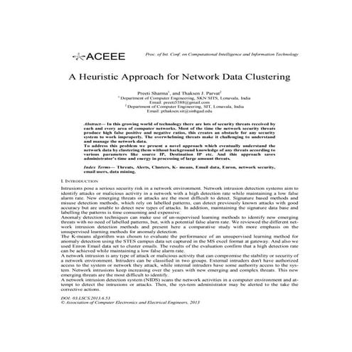 A Heuristic Approach for Network Data Clustering