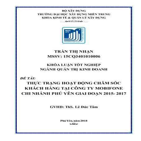 Đề tài: Thực trạng hoạt động chăm sóc khách hàng tại Công ty dịch vụ Mobifone...