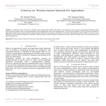 A Survey on Wireless Sensor Network For Agriculture