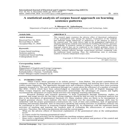 A statistical analysis of corpus based approach on learning sentence patterns 