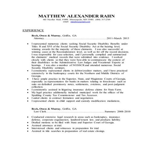 RESUME of MATTHEW ALEXANDER RAHN | DOCX