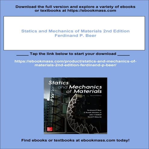 Statics and Mechanics of Materials 2nd Edition Ferdinand P. Beer