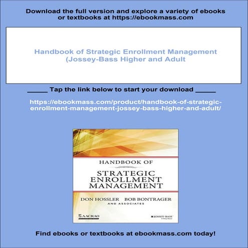 Handbook of Strategic Enrollment Management (Jossey-Bass Higher and Adult