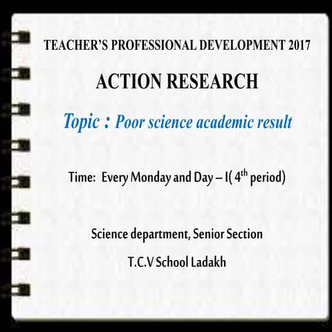 TCV School Choglamsar, Leh (Science Action Research )