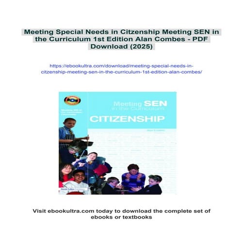 Meeting Special Needs in Citzenship Meeting SEN in the Curriculum 1st Edition...
