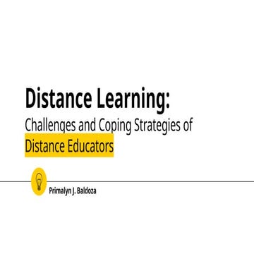 Distance Learning Challenges and Coping S