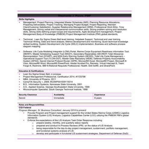 2015 Resume  Poore Stephanie