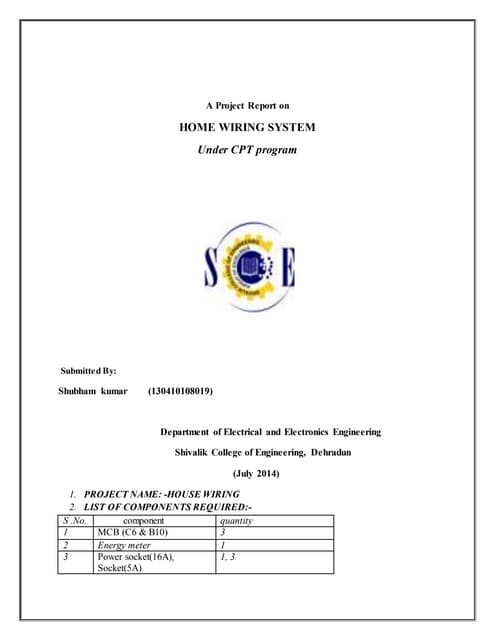 Electrical wiring domestic and industries | PPS