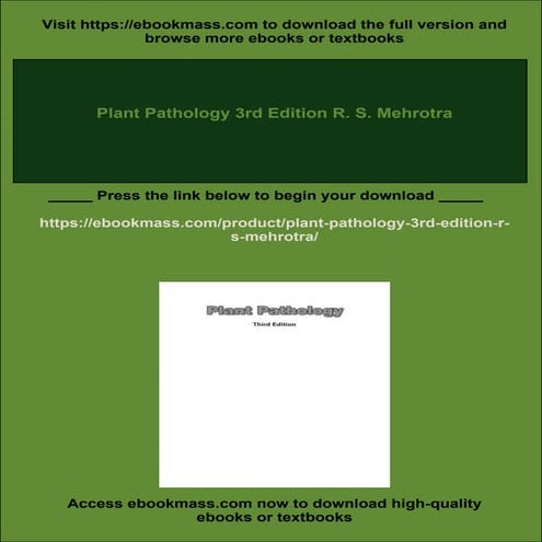 Plant Pathology 3rd Edition R. S. Mehrotra | PDF