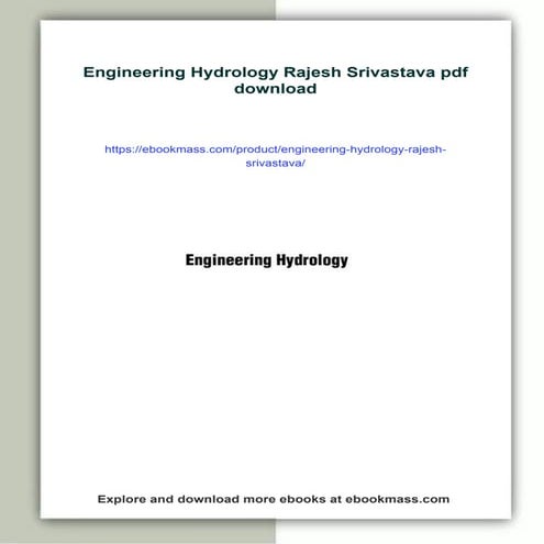 Download full ebook of Engineering Hydrology Rajesh Srivastava instant downlo...
