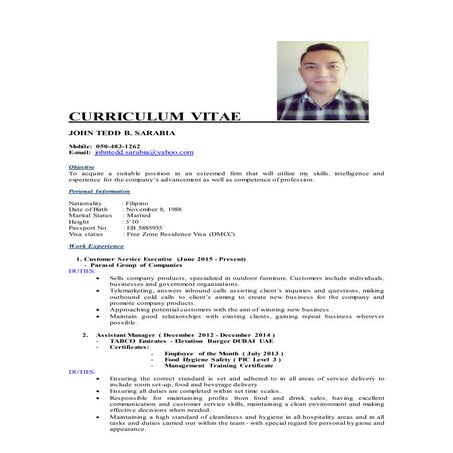 John Tedd Sarabia ( CV )