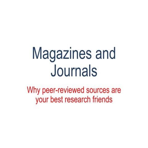 Magazines and Journals