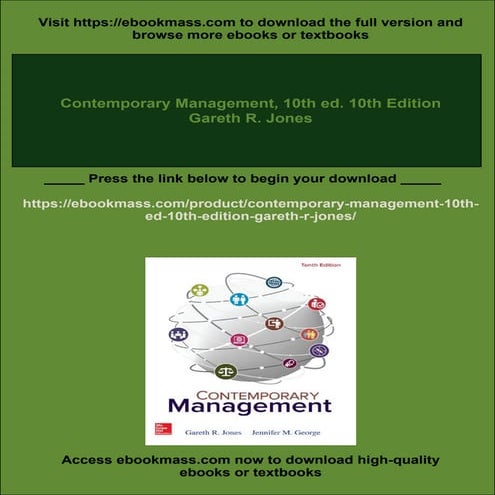 Contemporary Management, 10th ed. 10th Edition Gareth R. Jones
