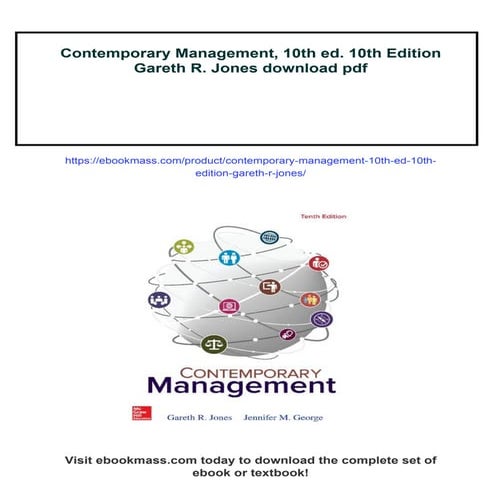 Contemporary Management, 10th ed. 10th Edition Gareth R. Jones