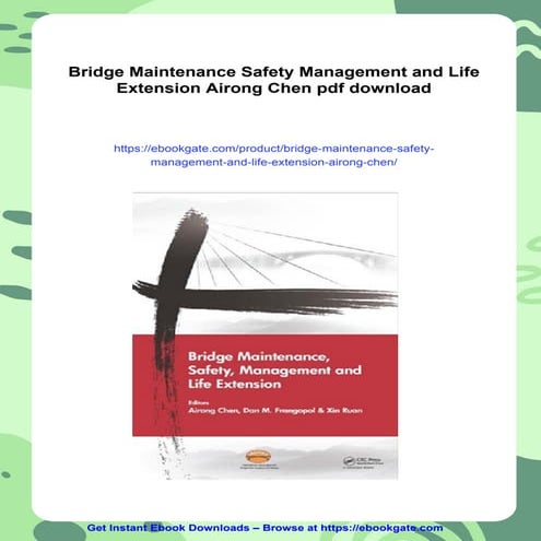 Bridge Maintenance Safety Management and Life Extension Airong Chen