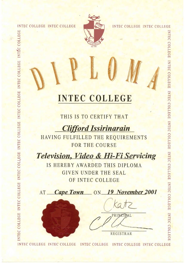 intec college diploma diploma certificates