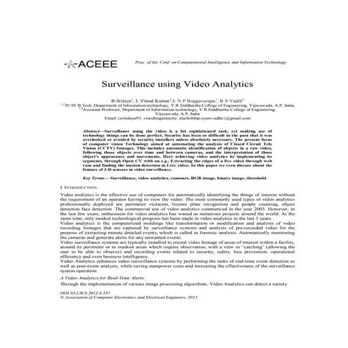 Surveillance using Video Analytics