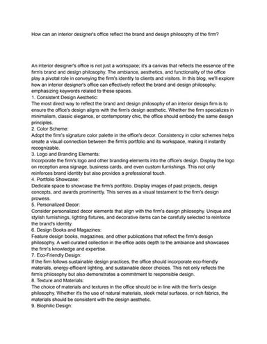 INTERIOR DESIGNER OFFICE