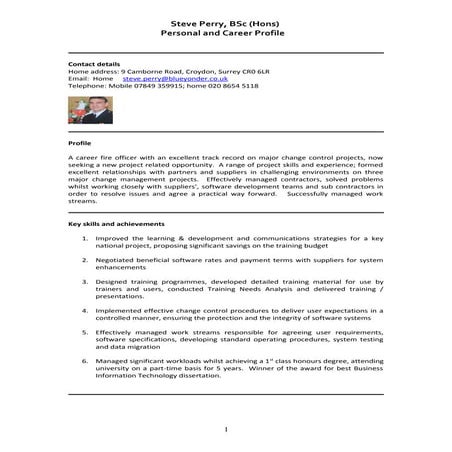 Career and personal profile v1.1