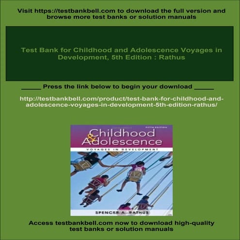 Test Bank for Childhood and Adolescence Voyages in Development, 5th ...