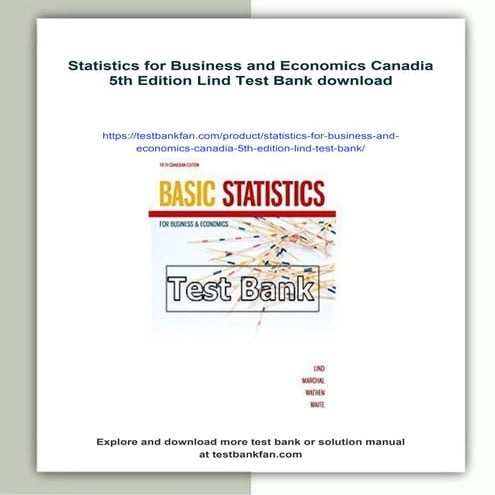 Statistics for Business and Economics Canadia 5th Edition Lind Test ...