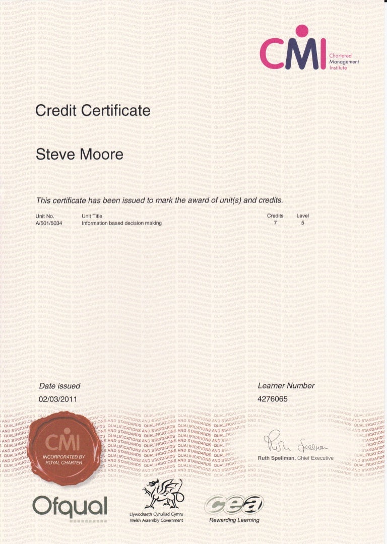 CMI Level 5 Certificate in Management Leadership Achievement
