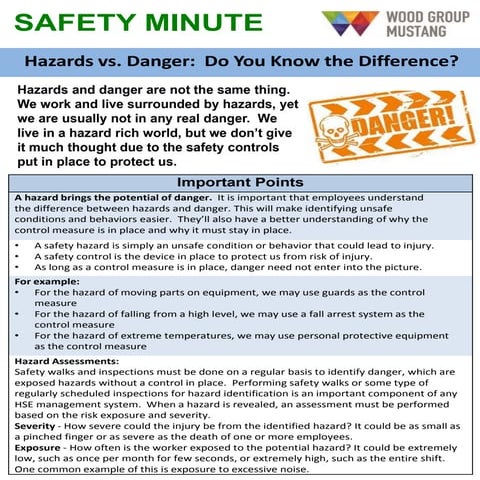 Hazards vs. Danger - Do You Know the Difference