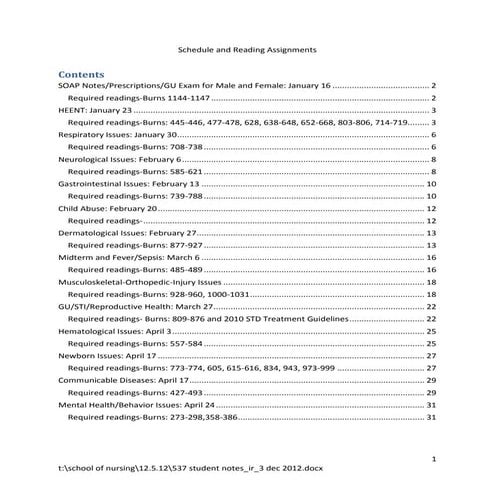 Emory NRSG 537 - Student Notes (2012) | PDF