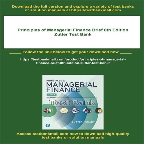 Principles of Managerial Finance Brief 8th Edition Zutter Test Bank