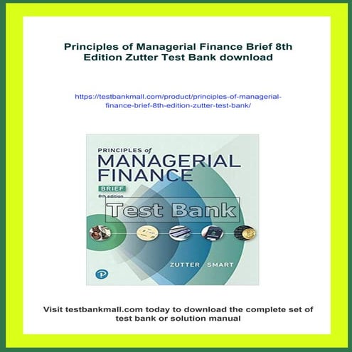 Principles of Managerial Finance Brief 8th Edition Zutter Test Bank