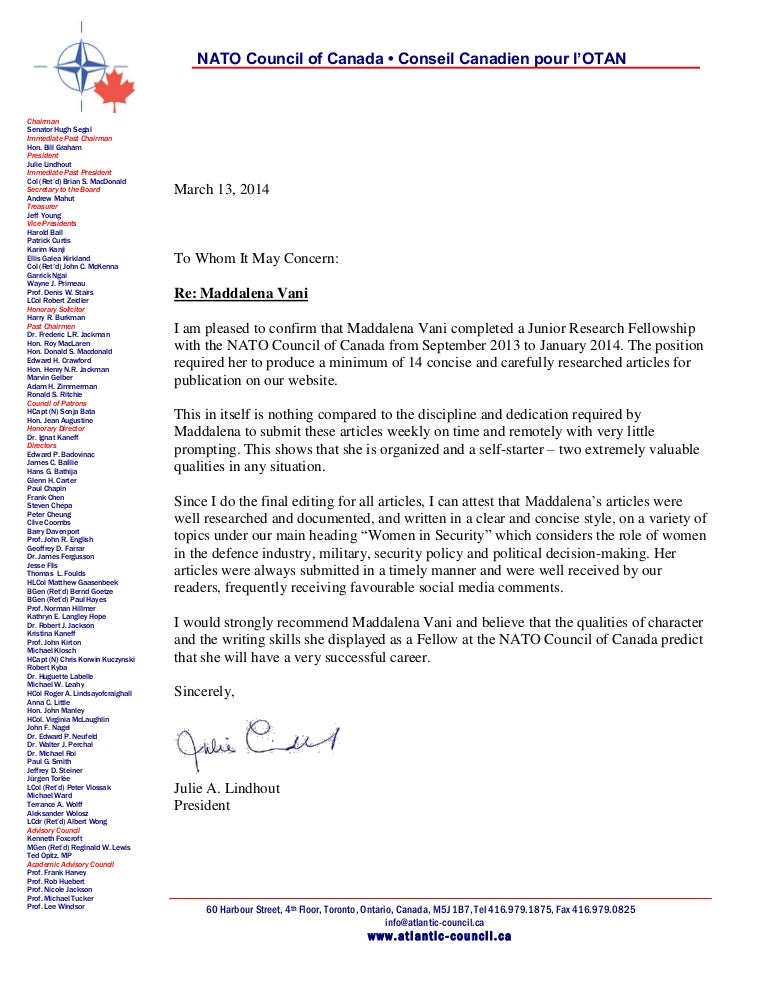 NCC JRF Reference Letter