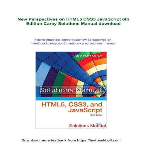 New Perspectives on HTML5 CSS3 JavaScript 6th Edition Carey Solutions ...