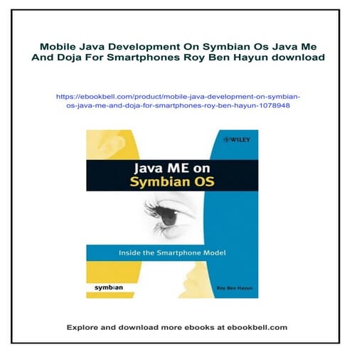 Mobile Java Development On Symbian Os Java Me And Doja For Smartphones Roy Be...