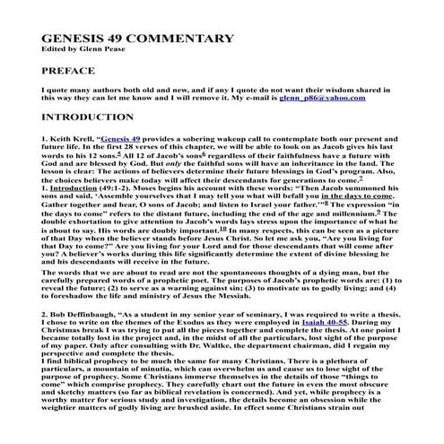 GENESIS 49 COMMENTARY | PDF