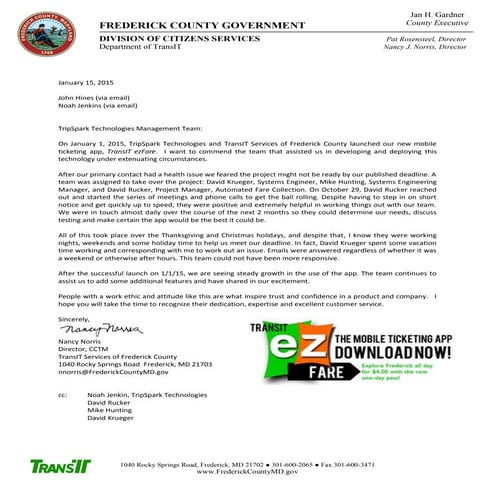 Commendation TripSpark Tech