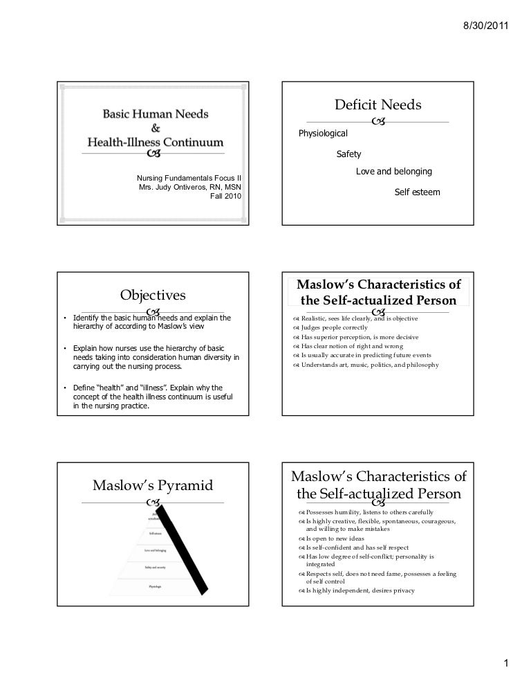 basic needs & healthillness continuum