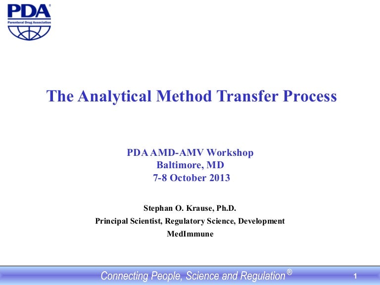 The Analytical Method Transfer Process SKSep 2013