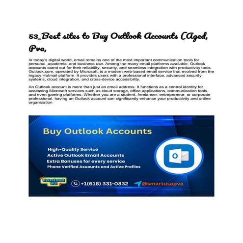 Comprehensive Guide to Outlook Accounts: Features, Security, and Usage ...