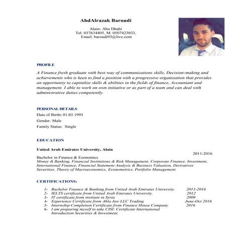 AbdAlrazak Baroudi CV
