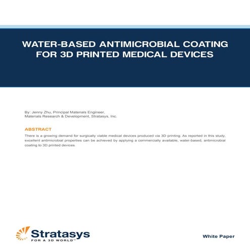 Stratasys White Paper - Antimicrobial Coating