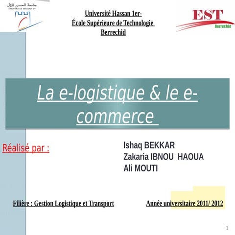 La e logistique et le e commerce | PDF