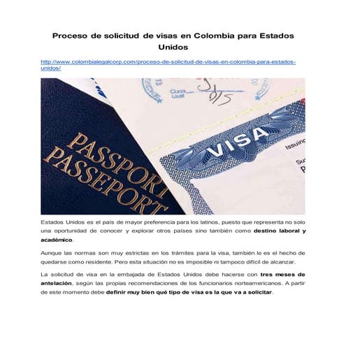 Proceso de solicitud de visas en Colombia para Estados Unidos