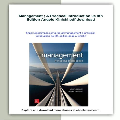 Management ; A Practical Introduction 9e 9th Edition Angelo Kinicki