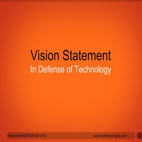 EDTECH 541: Vision Statement Extra Credit