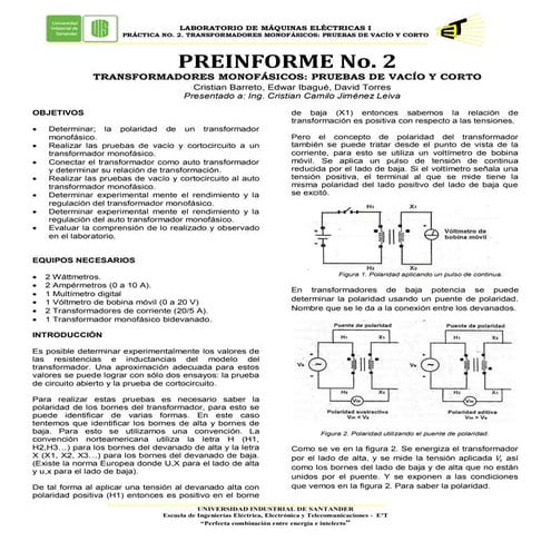 54115049 pruebas-de-vacio-y-corto-preinforme